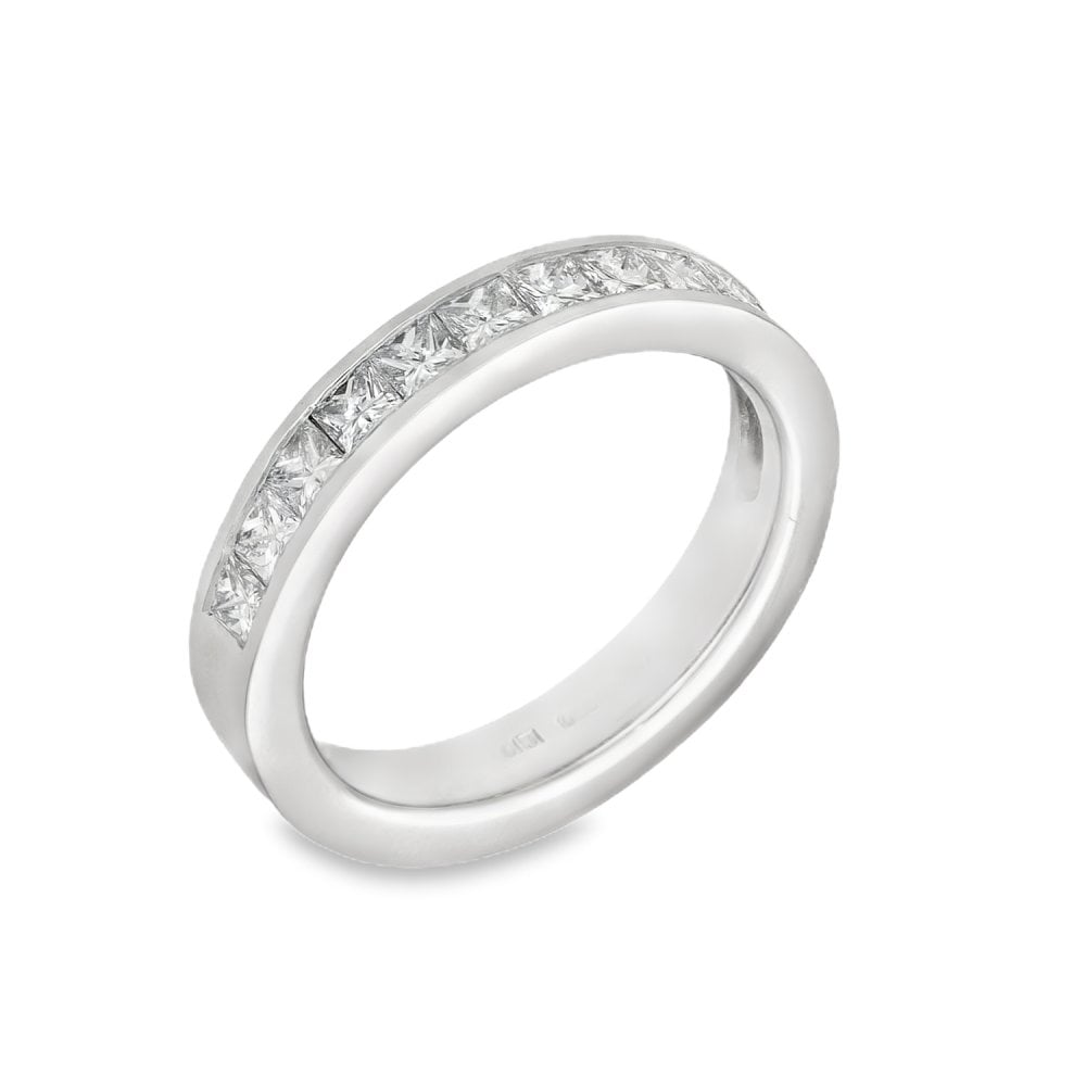 950 Platinum Diamond Half-Eternity Ring - Size G½ - 0.70ct