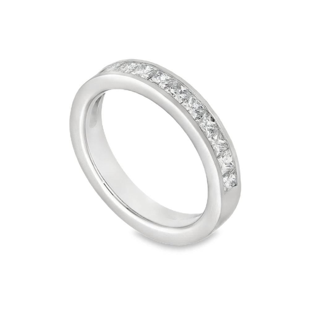 950 Platinum Diamond Half-Eternity Ring - Size G½ - 0.70ct