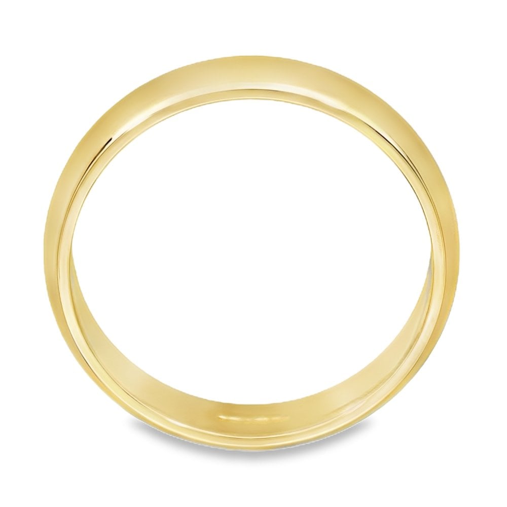 9ct Yellow Gold D-Shape Wedding Ring - Size Y½ - 5mm