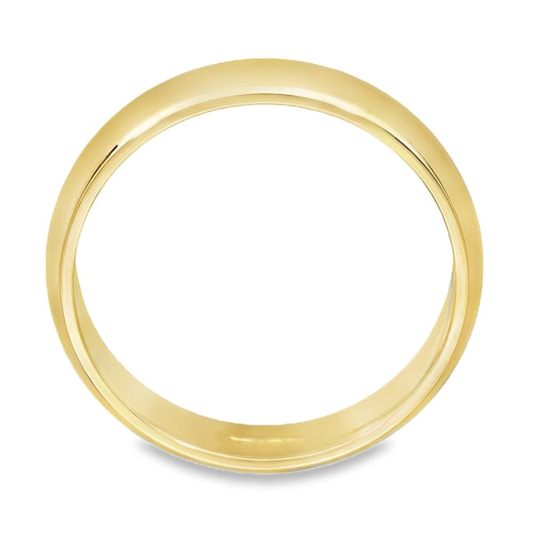 9ct Yellow Gold D-Shape Wedding Ring - Size Y½ - 5mm