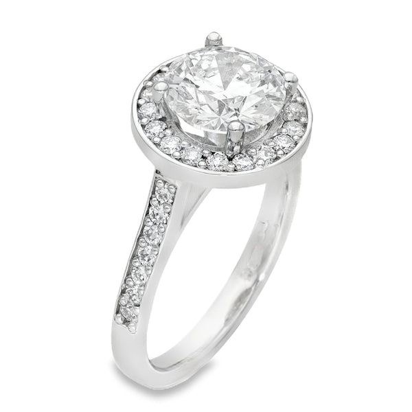 2.50ct Platinum Certified Diamond Halo Engagement Ring - D/SI1