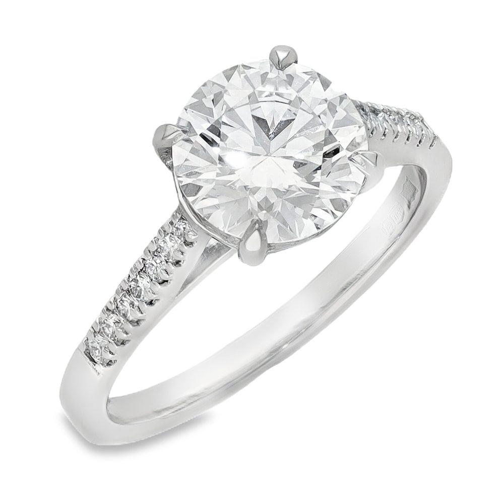 2.21ct Platinum Certified Diamond Engagement Ring - D/VS2