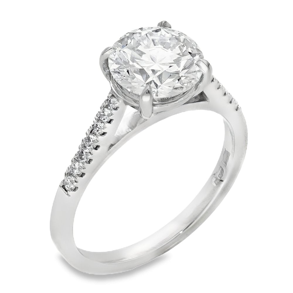 2.21ct Platinum Certified Diamond Engagement Ring - D/VS2