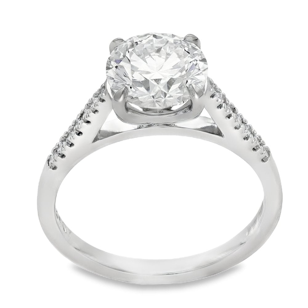 2.21ct Platinum Certified Diamond Engagement Ring - D/VS2
