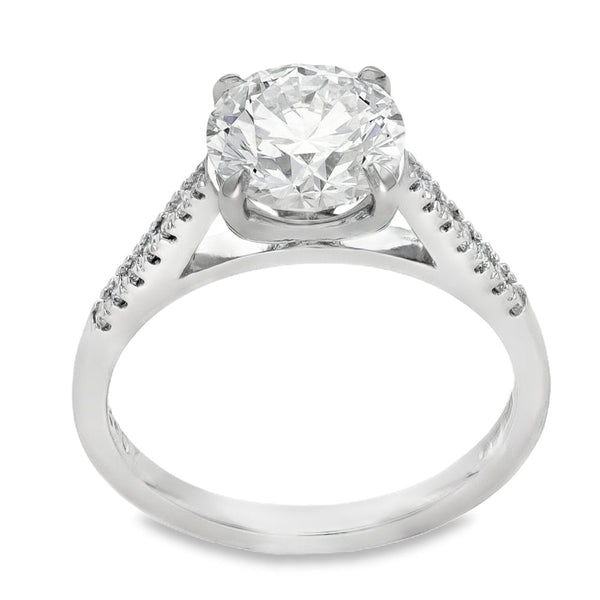 2.21ct Platinum Certified Diamond Engagement Ring - D/VS2