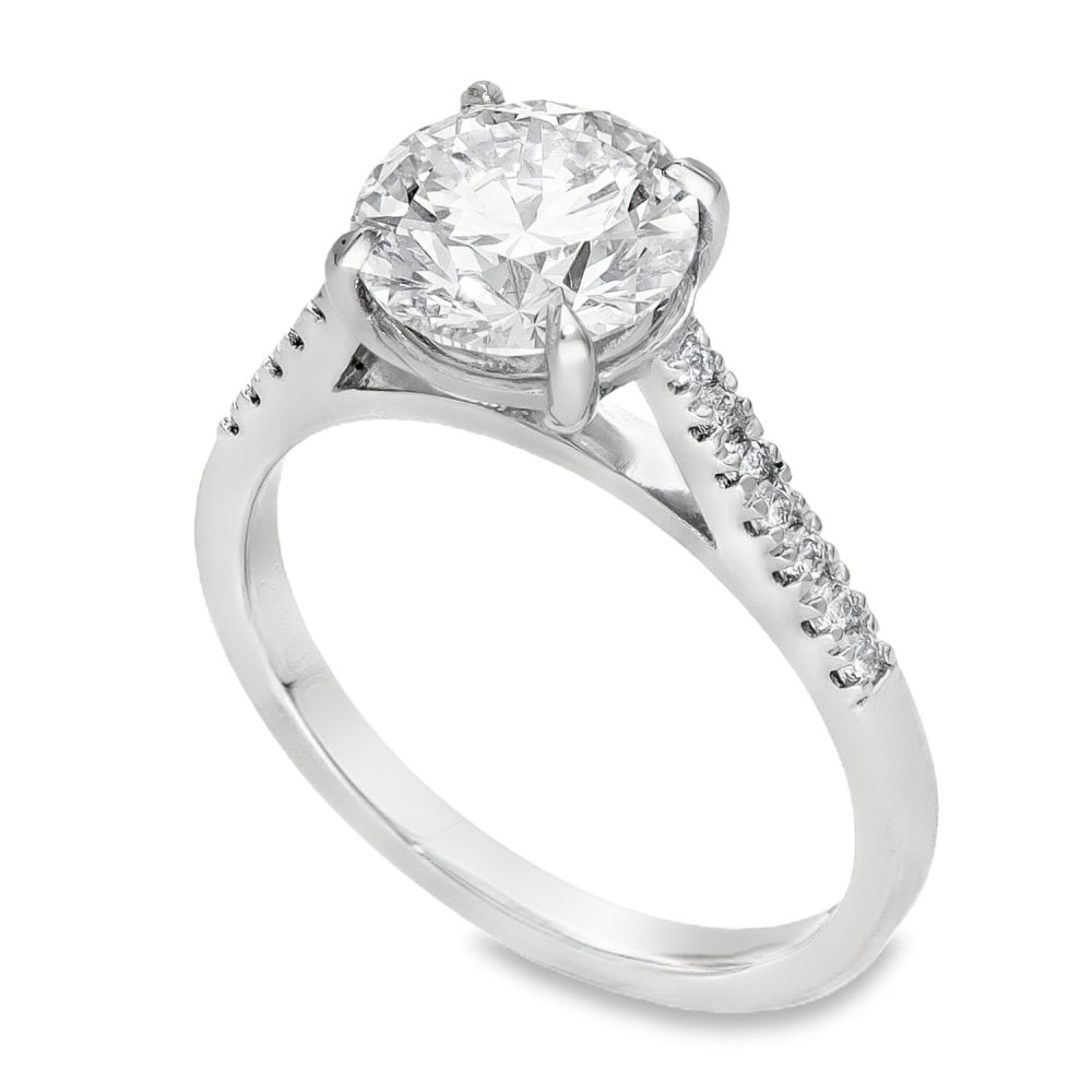 2.21ct Platinum Certified Diamond Engagement Ring - D/VS2