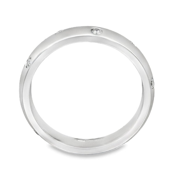 18ct White Gold Diamond Scatter Band - Size M½ - 4mm - 0.30ct