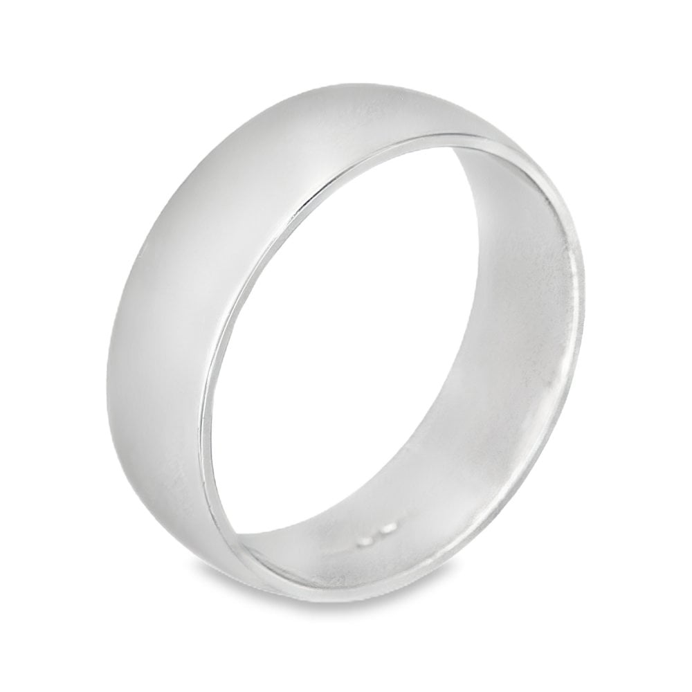950 Platinum D-Shape Wedding Band - Size J - 5mm