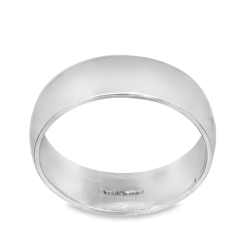 950 Platinum D-Shape Wedding Band - Size J - 5mm