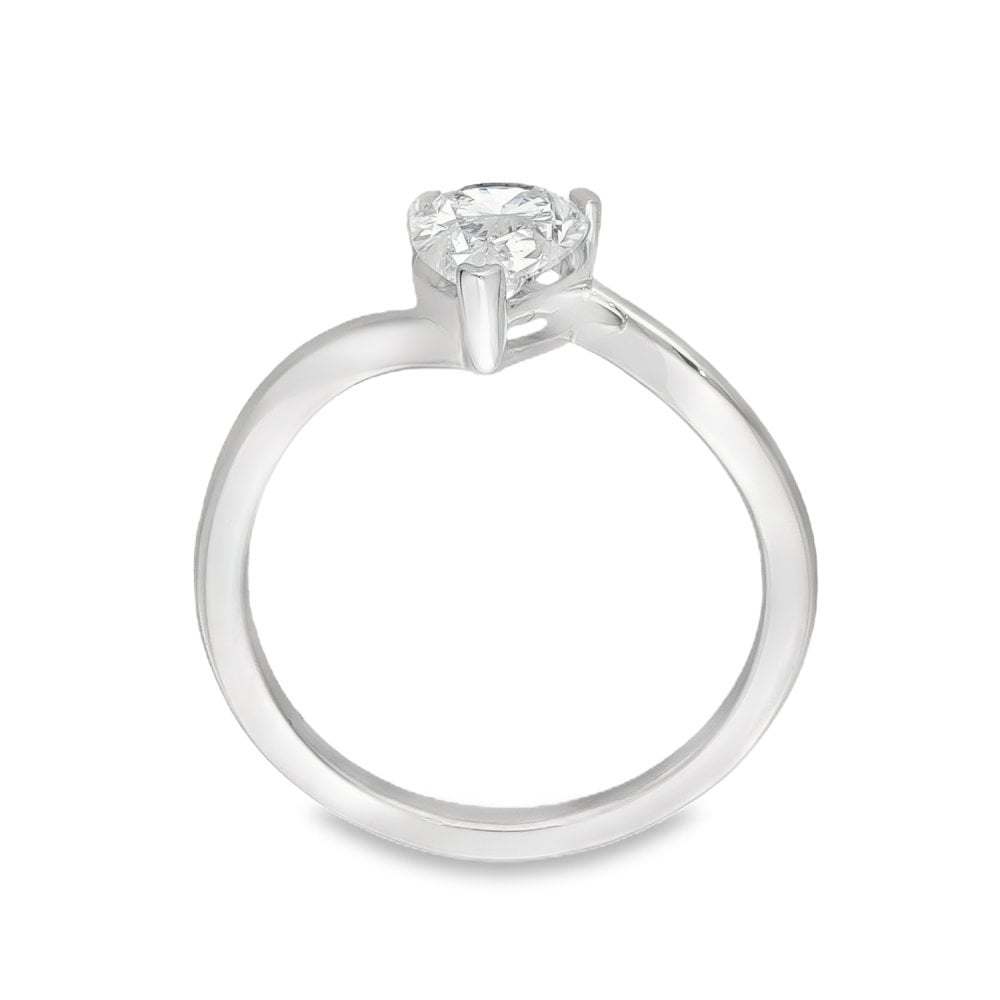 1.06ct White Gold Pear-Cut Diamond Twist Engagement Ring - F/VS2