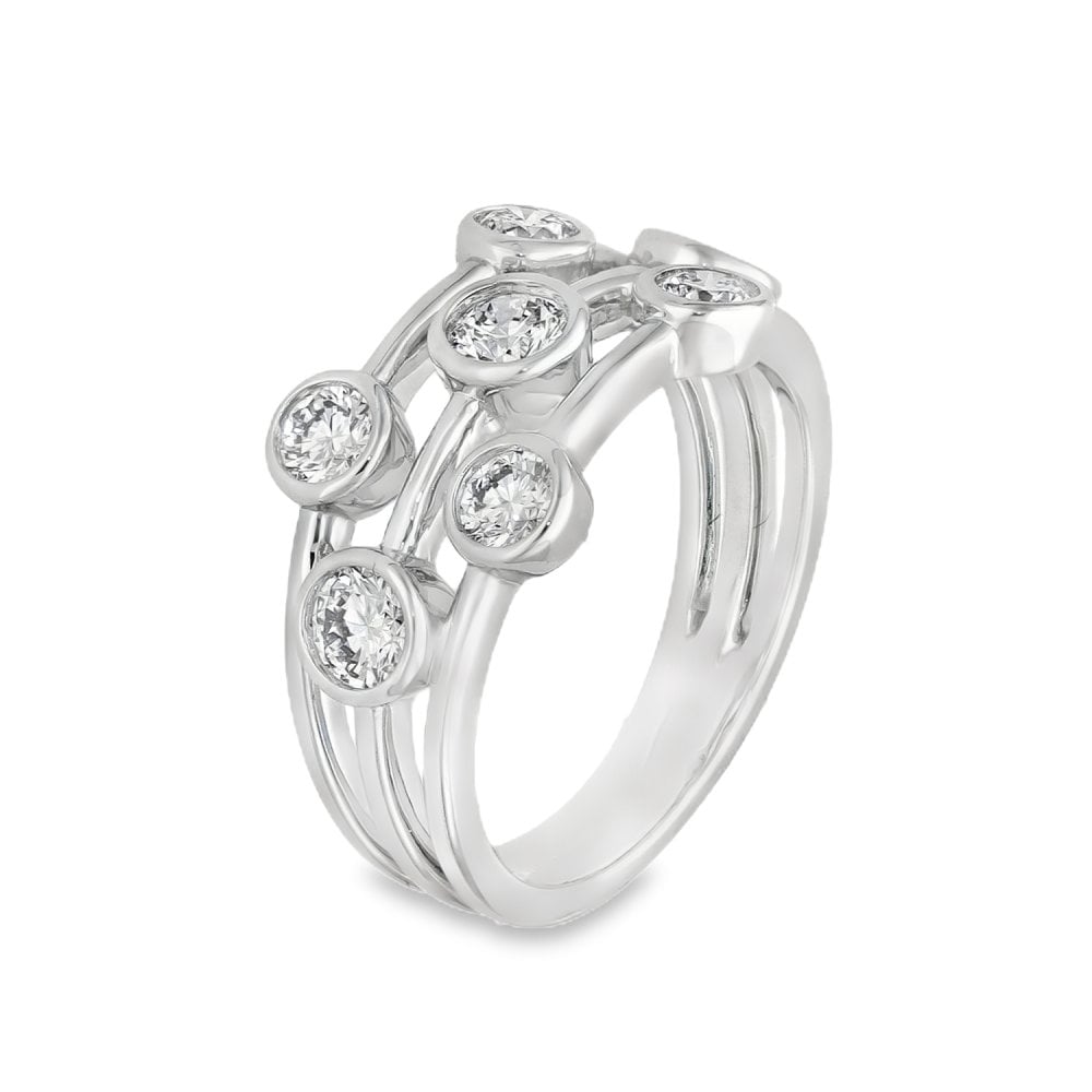1.06ct White Gold Diamond Scatter Ring - F/VS2