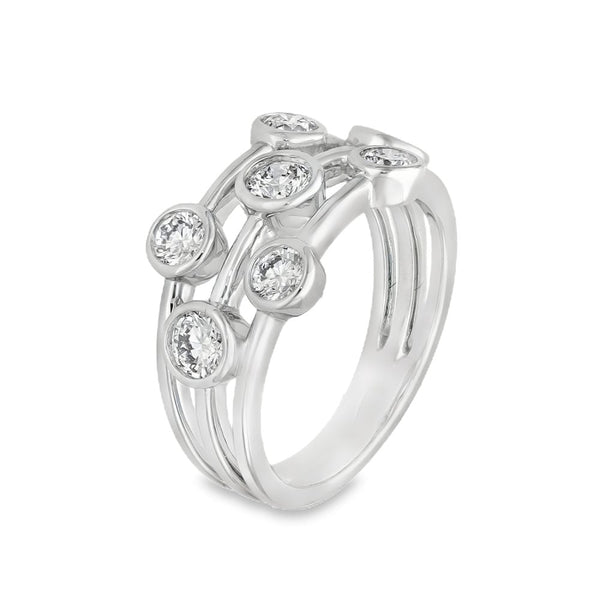 1.06ct White Gold Diamond Scatter Ring - F/VS2