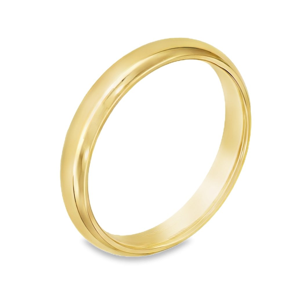 9ct Yellow Gold Court-Shape Wedding Band - Size Z - 4mm