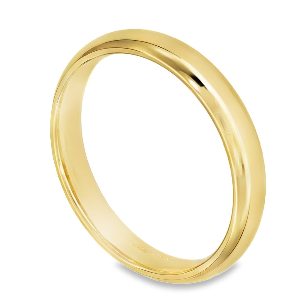 9ct Yellow Gold Court-Shape Wedding Band - Size Z - 4mm