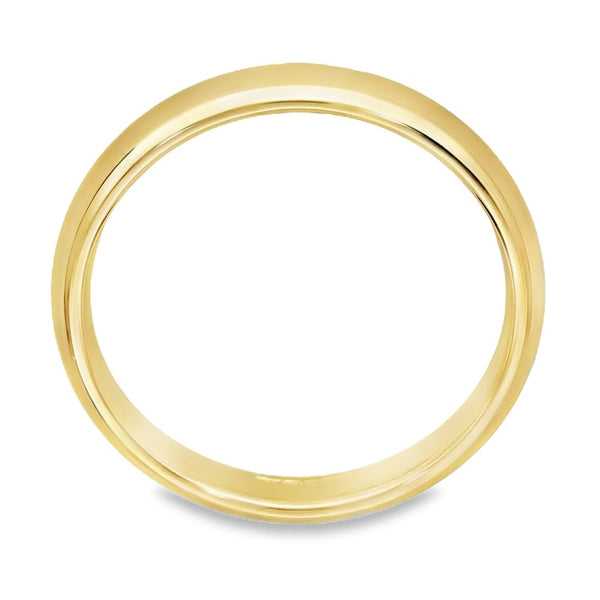 9ct Yellow Gold Court-Shape Wedding Band - Size Z - 4mm