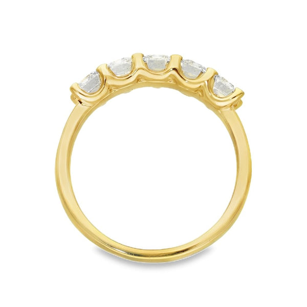 2.15ct Yellow Gold Emerald-Cut Diamond Half-Eternity Ring - F/VS