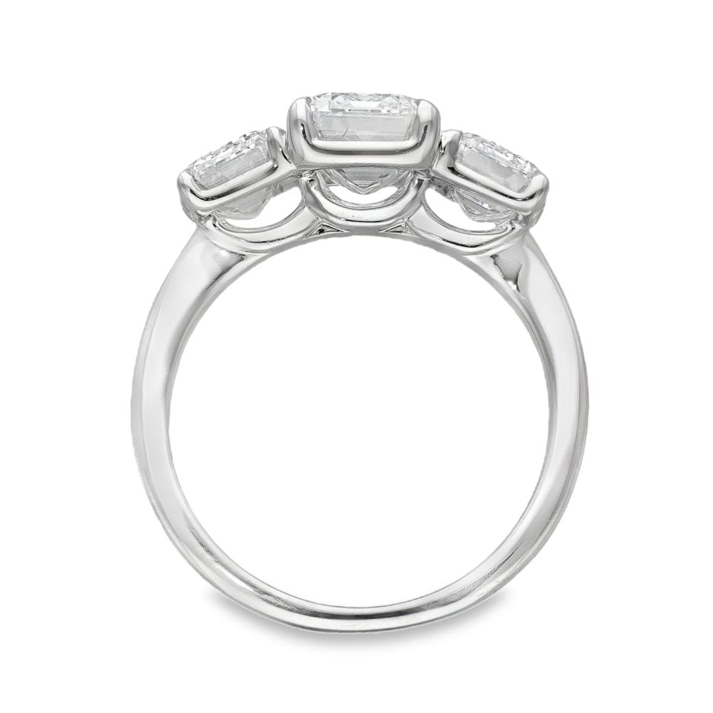 5.00ct White Gold Certified Diamond Trilogy Ring - E/VVS2
