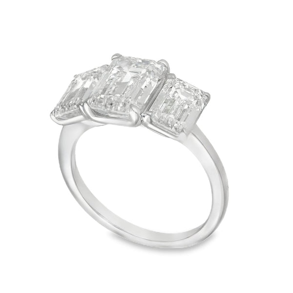 5.00ct White Gold Certified Diamond Trilogy Ring - E/VVS2