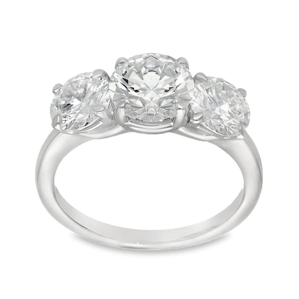 3.00ct White Gold Diamond Trilogy Ring - F/VS2