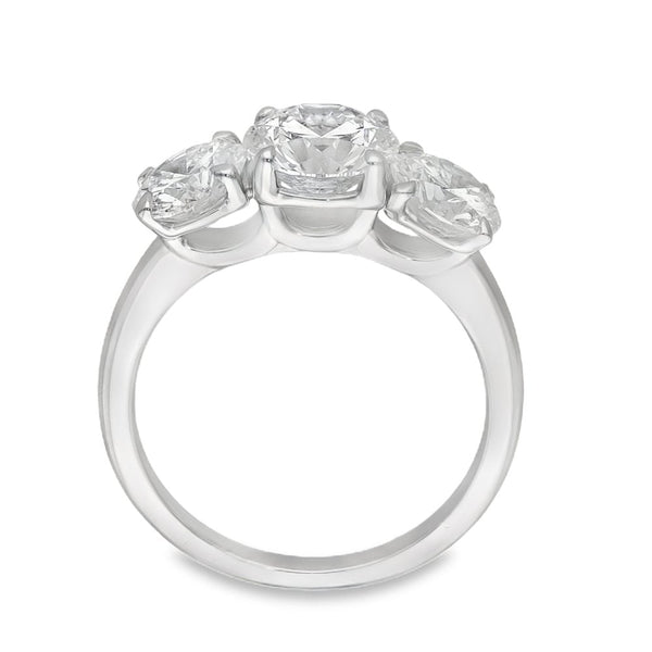 3.00ct White Gold Diamond Trilogy Ring - F/VS2