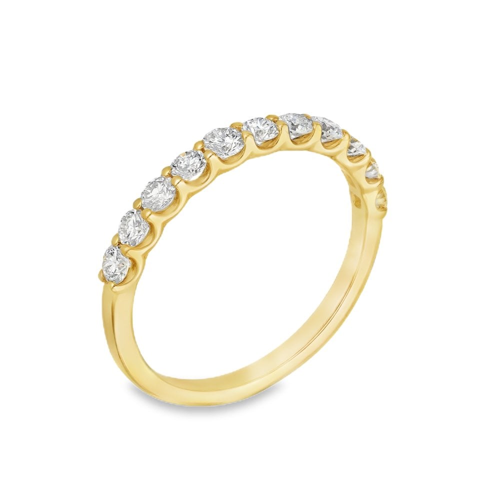 0.70ct Yellow Gold Diamond Half-Eternity Ring - F/VS2