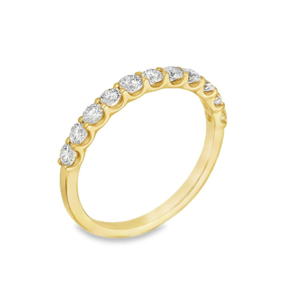 0.70ct Yellow Gold Diamond Half-Eternity Ring - F/VS2