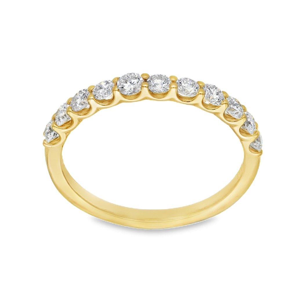 0.70ct Yellow Gold Diamond Half-Eternity Ring - F/VS2