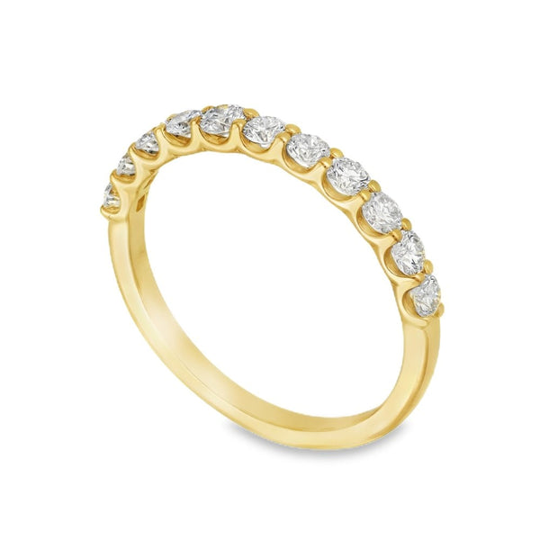 0.70ct Yellow Gold Diamond Half-Eternity Ring - F/VS2
