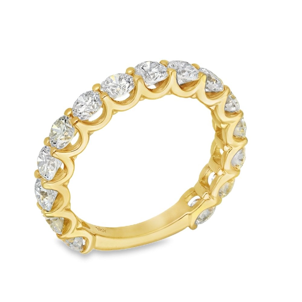 2.40ct Yellow Gold Diamond Half-Eternity Ring - F/VS2