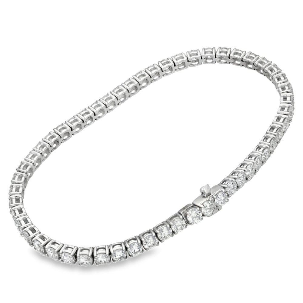 7.00ct White Gold Certified Diamond Tennis Bracelet - F/VS2