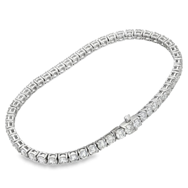 7.00ct White Gold Certified Diamond Tennis Bracelet - F/VS2