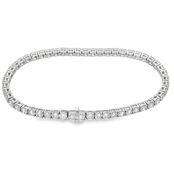 7.00ct White Gold Certified Diamond Tennis Bracelet - F/VS2