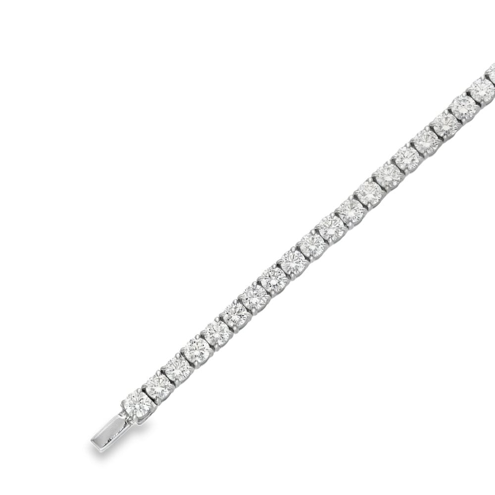 7.00ct White Gold Certified Diamond Tennis Bracelet - F/VS2