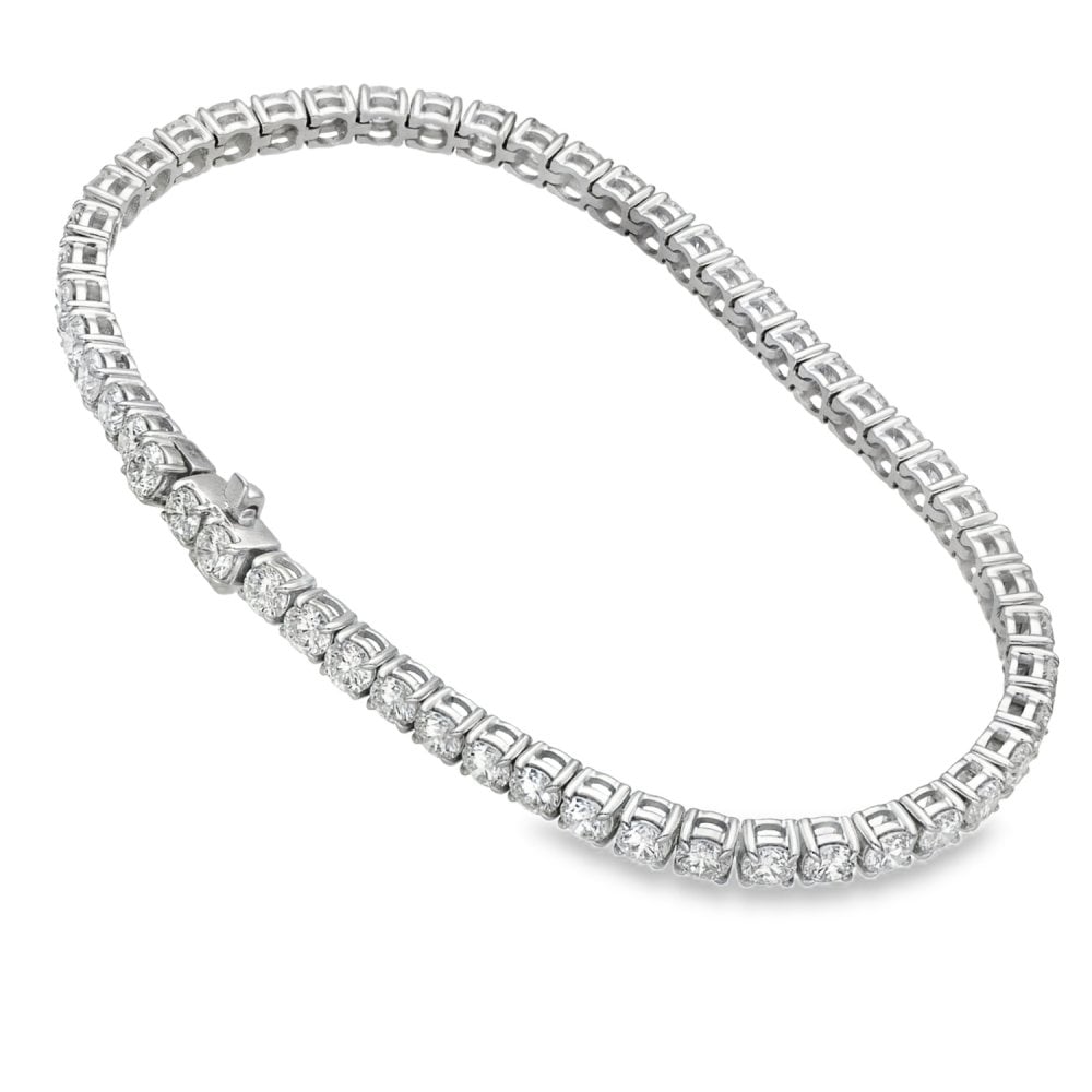 7.00ct White Gold Certified Diamond Tennis Bracelet - F/VS2
