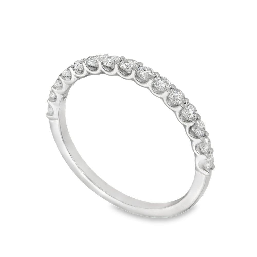 0.50ct White Gold Certified Diamond Half-Eternity Ring - F/VS2