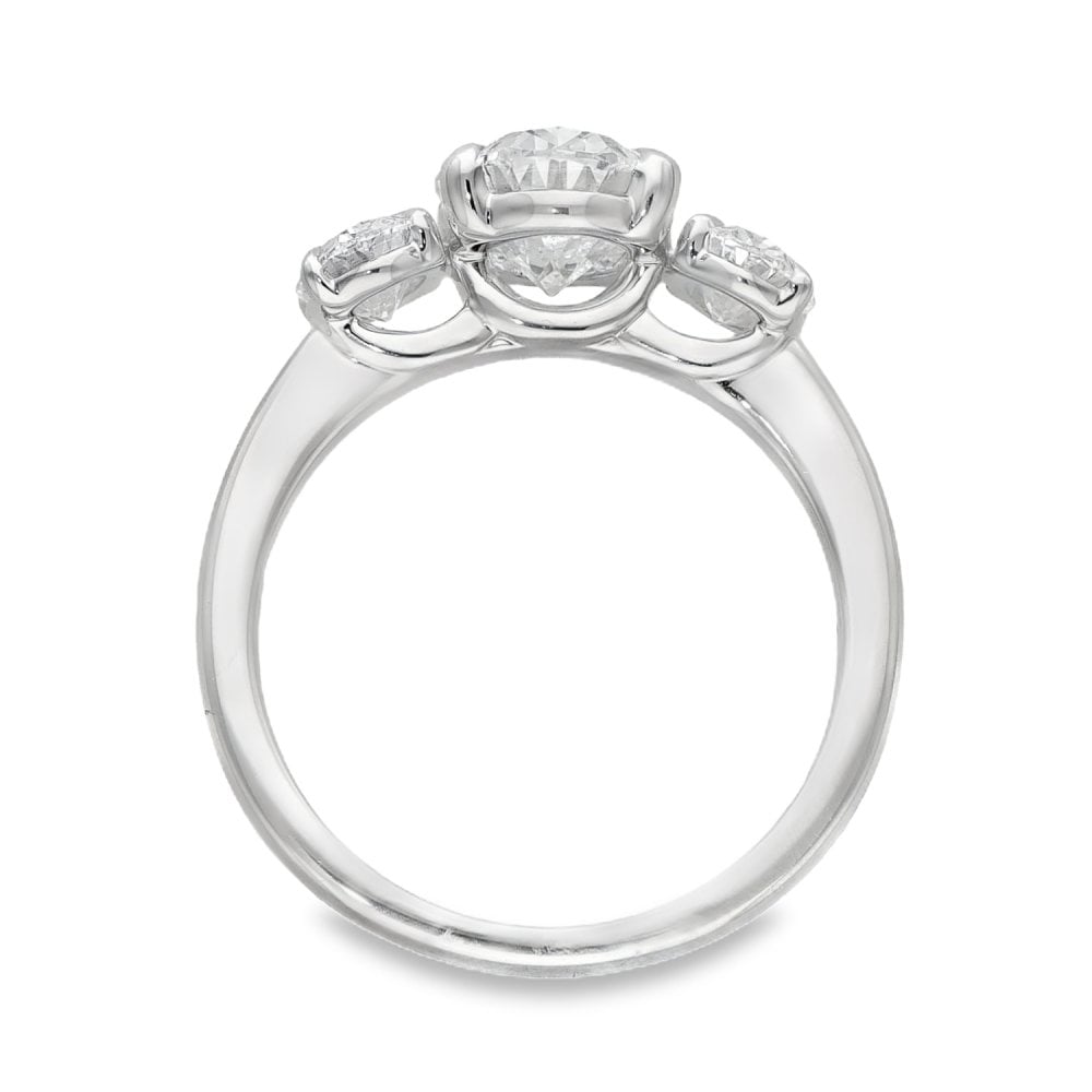 3.00ct White Gold Certified Diamond Trilogy Ring - F/VS2