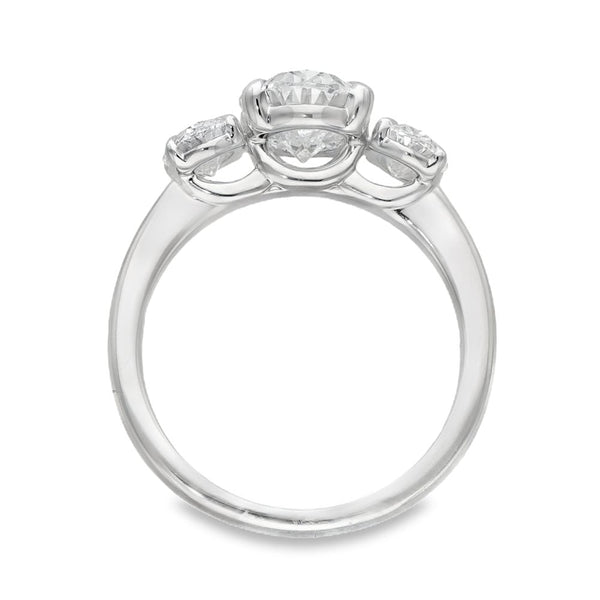 3.00ct White Gold Certified Diamond Trilogy Ring - F/VS2