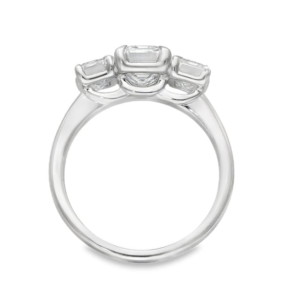3.00ct White Gold Certified Diamond Trilogy Ring - F/VS2