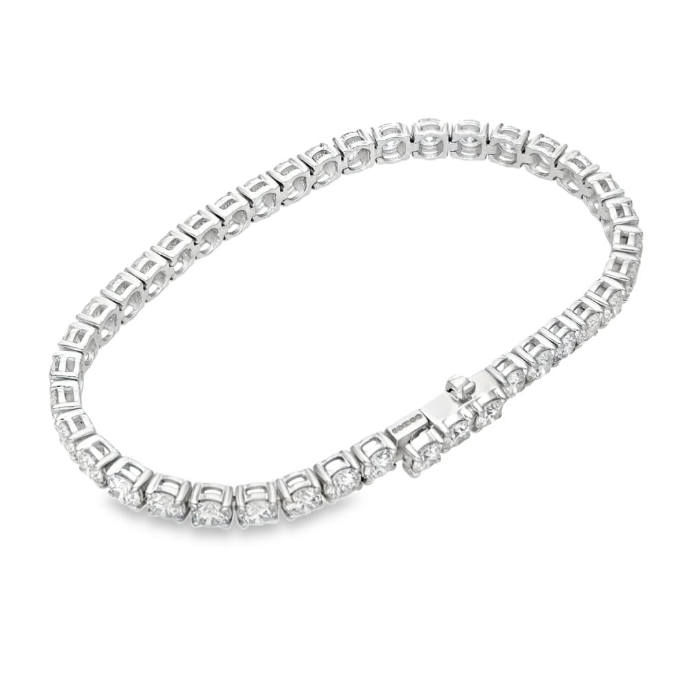 10.00ct White Gold Certified Diamond Tennis Bracelet - F/VS2