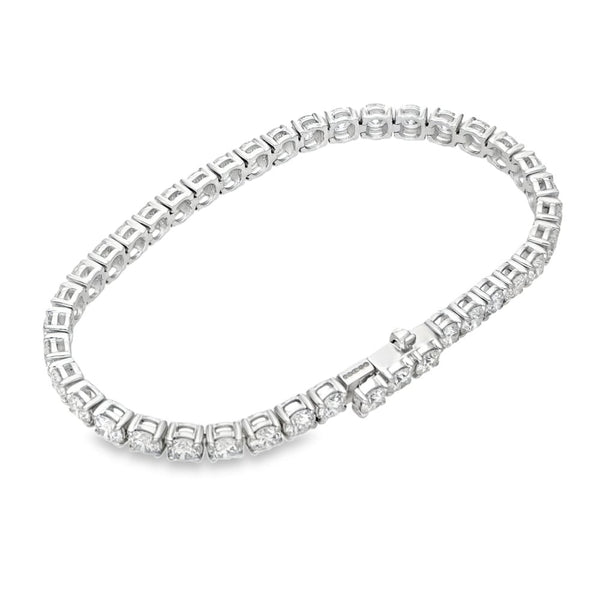 10.00ct White Gold Certified Diamond Tennis Bracelet - F/VS2