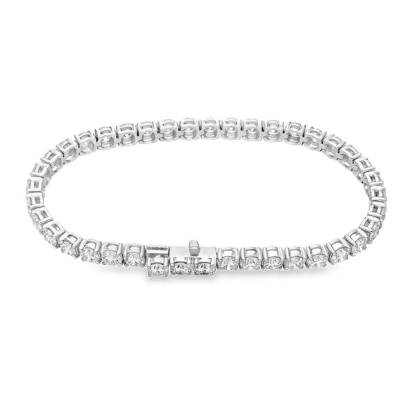 10.00ct White Gold Certified Diamond Tennis Bracelet - F/VS2