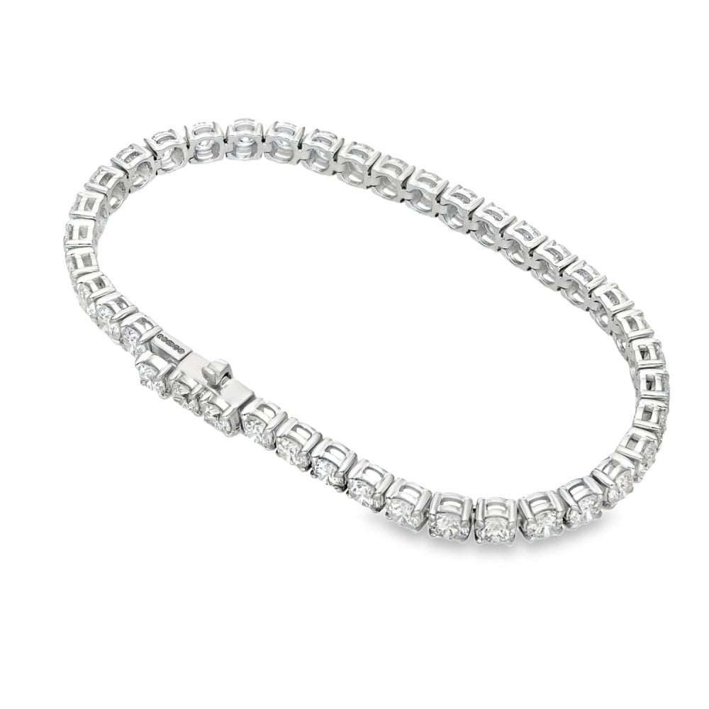10.00ct White Gold Certified Diamond Tennis Bracelet - F/VS2