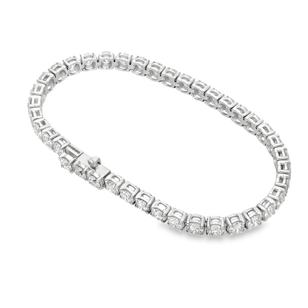 10.00ct White Gold Certified Diamond Tennis Bracelet - F/VS2