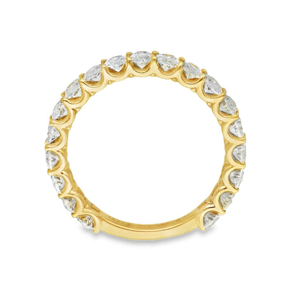 2.40ct Yellow Gold Oval-Cut Diamond Half-Eternity Ring - F/VS2