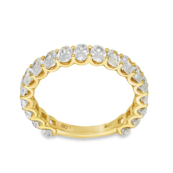 2.40ct Yellow Gold Oval-Cut Diamond Half-Eternity Ring - F/VS2