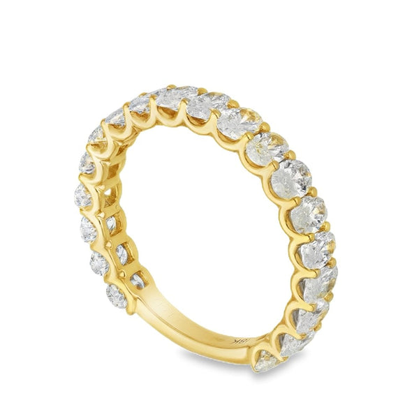 2.40ct Yellow Gold Oval-Cut Diamond Half-Eternity Ring - F/VS2