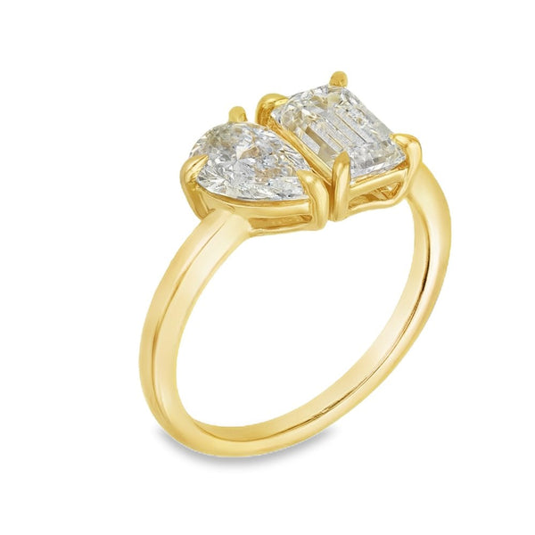 2.00ct Yellow Gold Toi et Moi Diamond Engagement Ring - F/VS