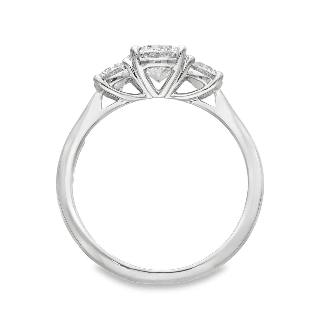 1.29ct White Gold Diamond Trilogy Ring - F/VS