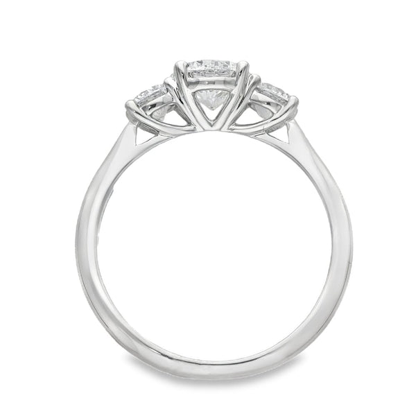 1.29ct White Gold Diamond Trilogy Ring - F/VS