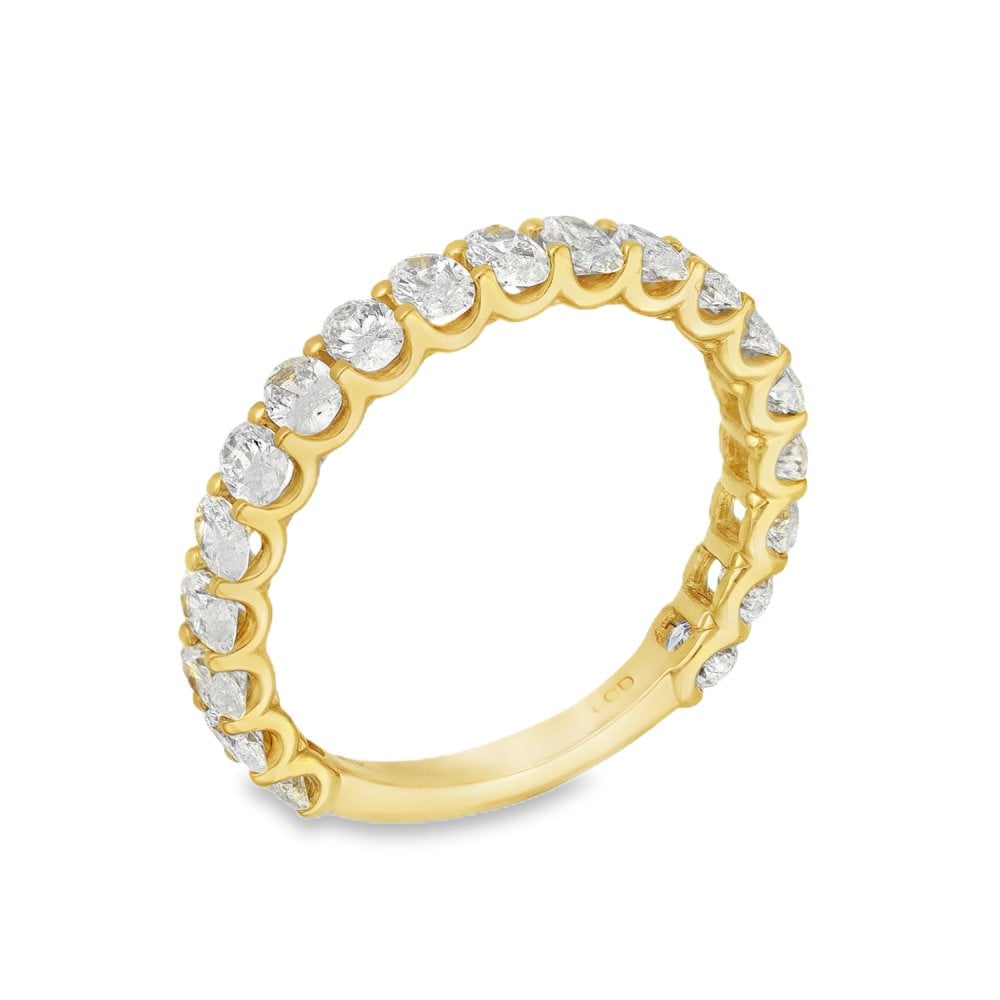 1.90ct Yellow Gold Oval-Cut Diamond Half-Eternity Ring - F/VS
